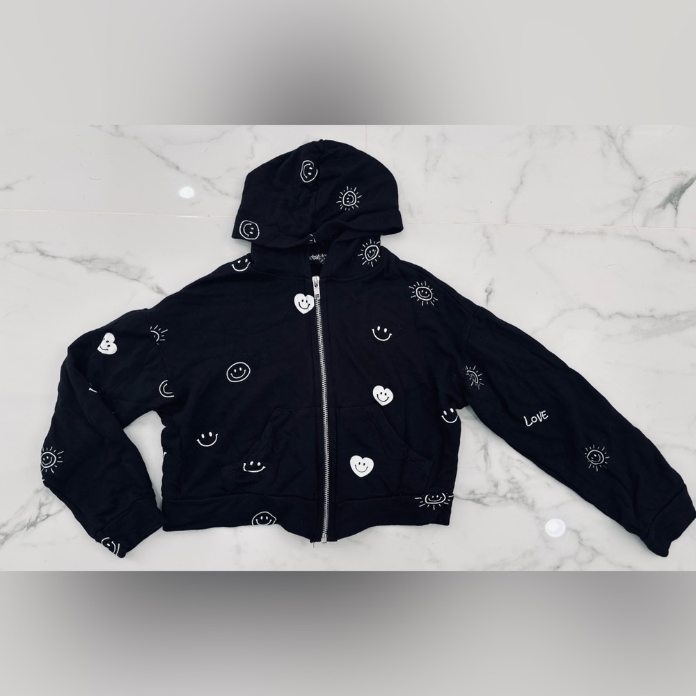 Global Love Girls Smiley Long-Sleeve Zip Hoodie